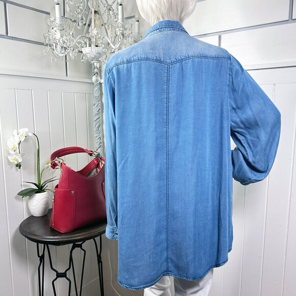 C est. 1946 Blue Chambray Button Down Shirt 18/20W. Oh So Comfy! - Picture 12 of 12